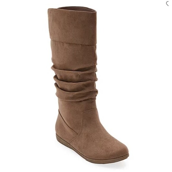 St. John's Bay Women's Size 12 Korba Flat Heel Slouch Boots 12M Taupe - Picture 1 of 14